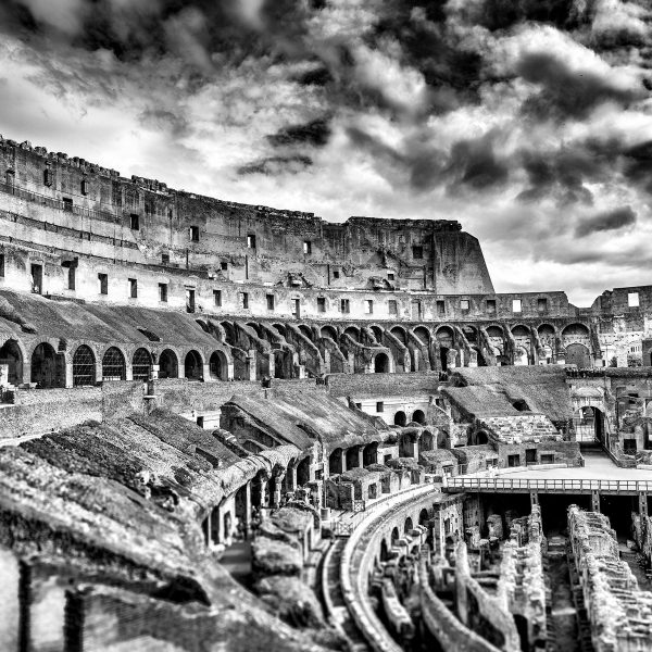 Colloseum in Rom von innen, Glasbild Quadratisch Schn?ppchen – Bild 5