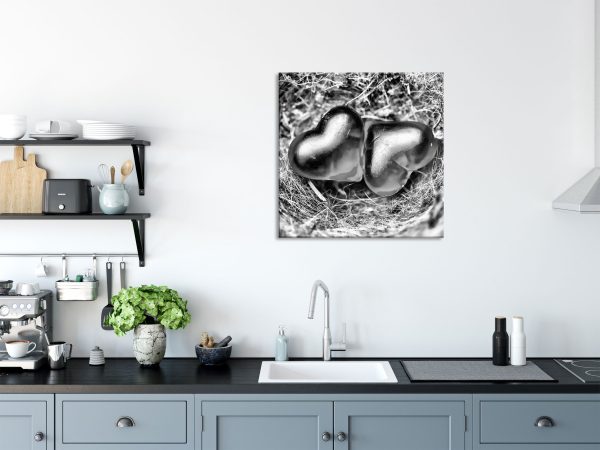 zwei Herzen, Glasbild Quadratisch Zu verkaufen – Bild 3