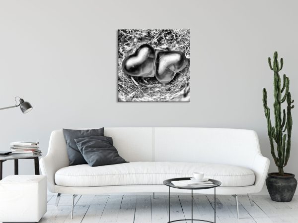 zwei Herzen, Glasbild Quadratisch Zu verkaufen – Bild 2