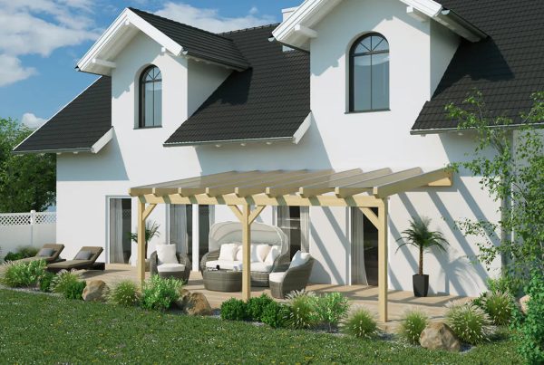 Terrassenüberdachung Holz 700x250cm VSG anthrazit Online-Verkauf – Bild 2