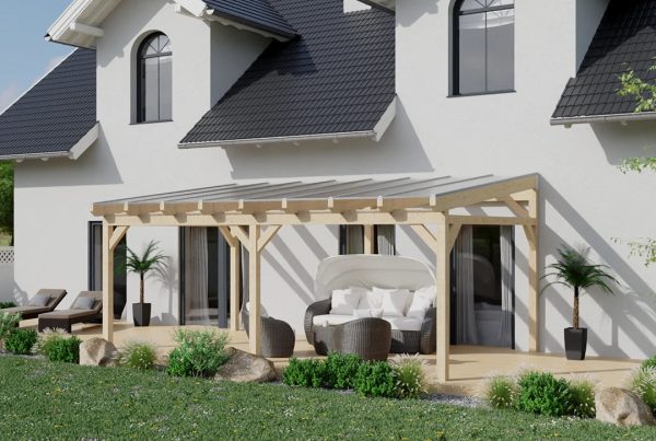 Terrassenüberdachung Holz 700x250cm Doppelsteg graphitgrau Online – Bild 4
