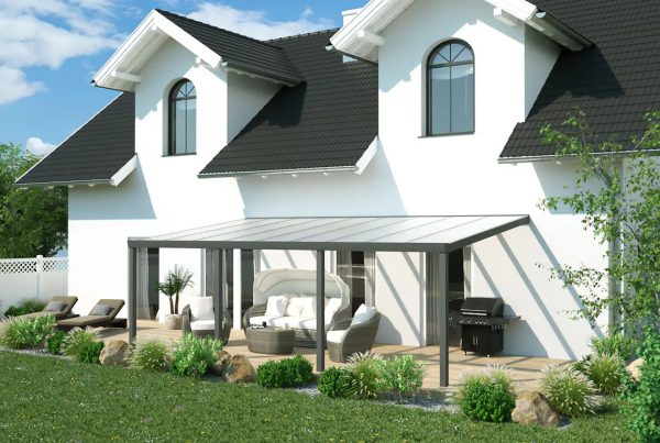 Terrassenüberdachung Aluminium 700x400cm VSG anthrazit Rabatt – Bild 2