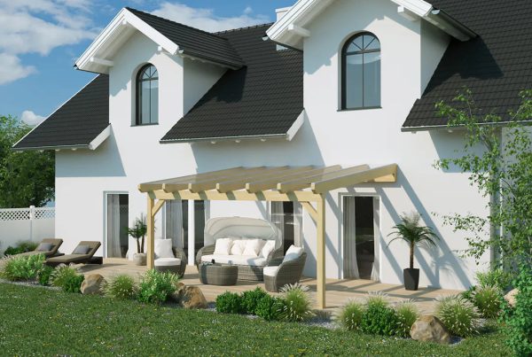 Terrassenüberdachung Holz 400x300cm VSG anthrazit Zu verkaufen – Bild 2