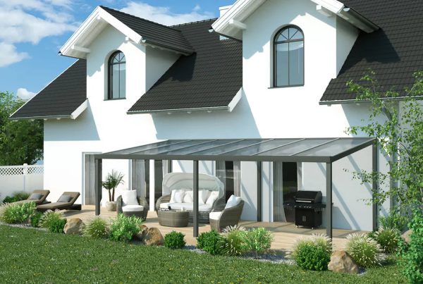 Terrassenüberdachung Aluminium 700x500cm Doppelsteg anthrazit Verkauf – Bild 3