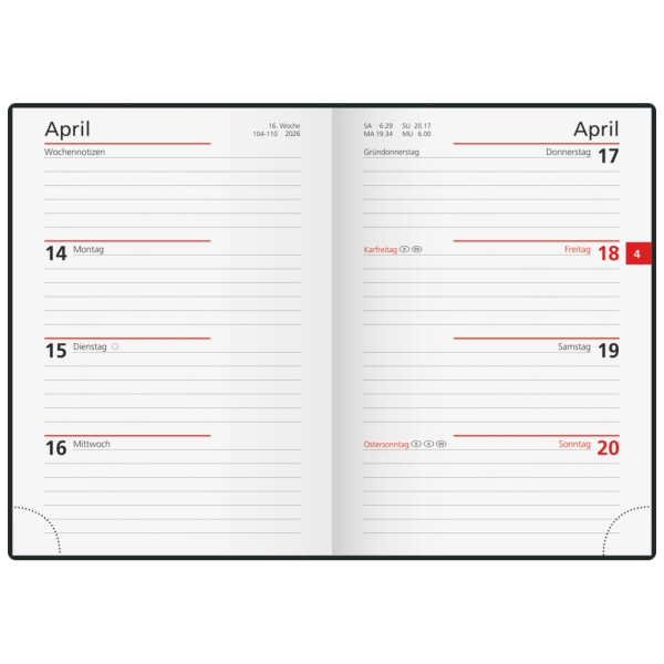 Taschenkalender Mod. perfect Technik I 2026 | A6, Kunststoff, dunkelblau Mode – Bild 2