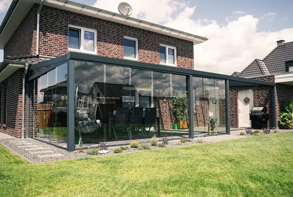 Terrassenüberdachung Aluminium 700x400cm VSG anthrazit Rabatt – Bild 5