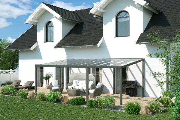 Terrassenüberdachung Aluminium 700x400cm VSG anthrazit Rabatt – Bild 4