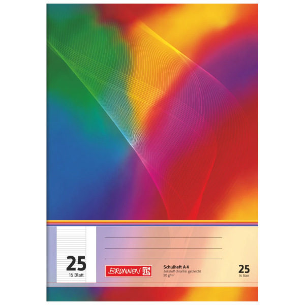 Schulhefte | A4, Lineatur 25, 16 Blatt, mehrfarbig, 10 Stück Online-Verkauf