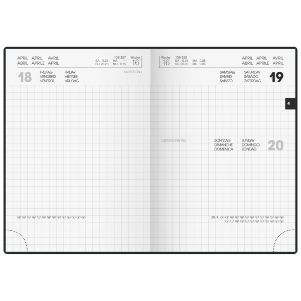 Taschenkalender Mod. 736 90 2026 | A6, Kunststoff, schwarz Verkauf – Bild 2