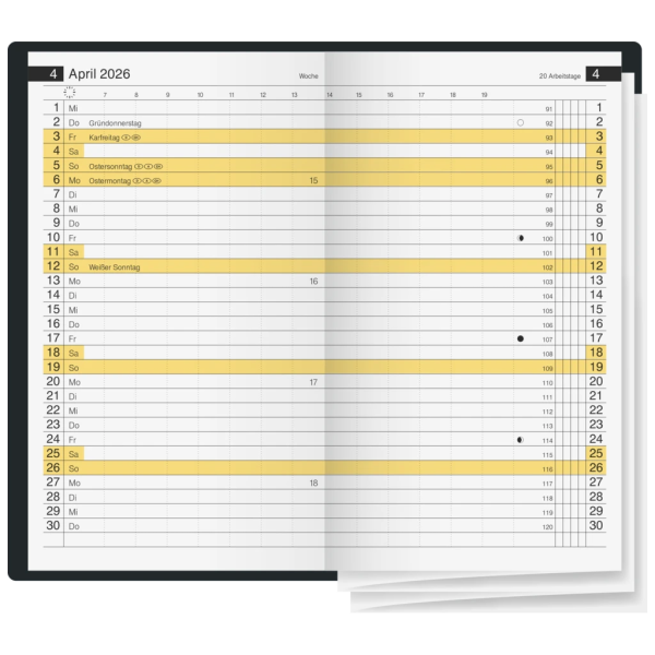 Taschenkalender Mod. Miniplaner d 15 2026 | A6, Kunststoff, sand Verkauf – Bild 2