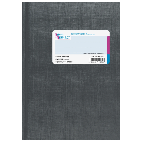 Geschäftsbuch | A5, 288 Seiten, kariert, Kunststoff, grau Verkauf