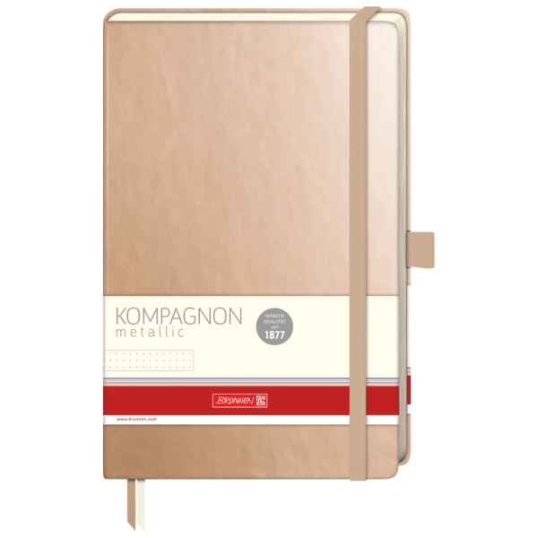 Notizbuch Kompagnon Metallic | A5, punktiert, Gummizugverschluss, goldfarben Online-Schn?ppchen – Bild 2