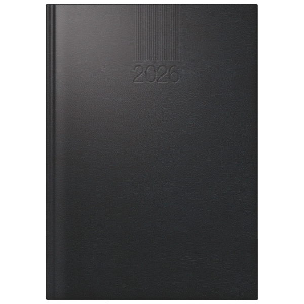 Buchkalender Mod. ROMA 1 2026 | A5, Kunststoff, schwarz Im Angebot