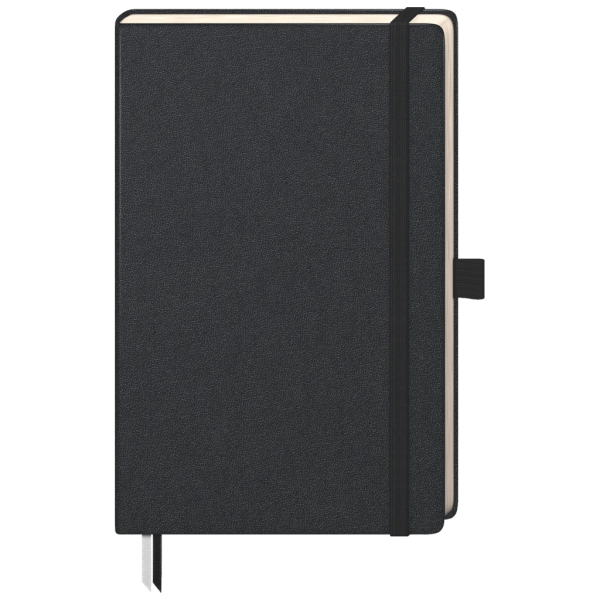 Notizbuch Kompagnon Klassik | A5, unliniert, Gummizugverschluss, schwarz Im Angebot